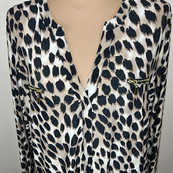 NWT International concepts leopard print, long sleeve shirt size 2X. - Picture 3 of 9